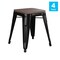 Flash Furniture 4 " Black Metal Stool with Wood Seat, PK4 ET-BT3503-18-BLK-WD-GG - alternate 4